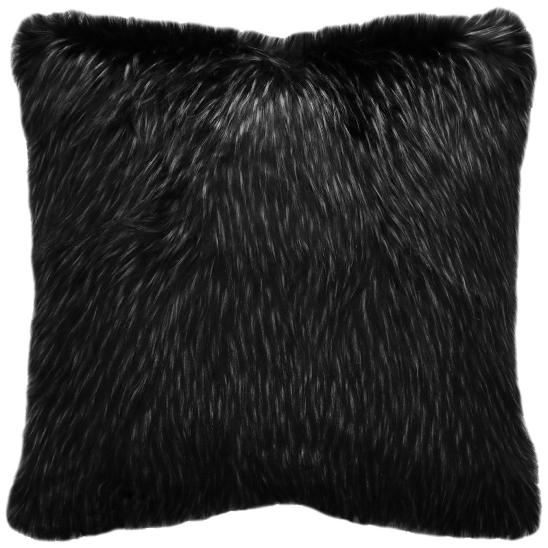 Heirloom Exotic Faux Fur - Cushion / Throw  - Ebony Plume image 4
